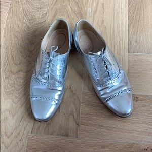 J. Crew metallic oxfords
